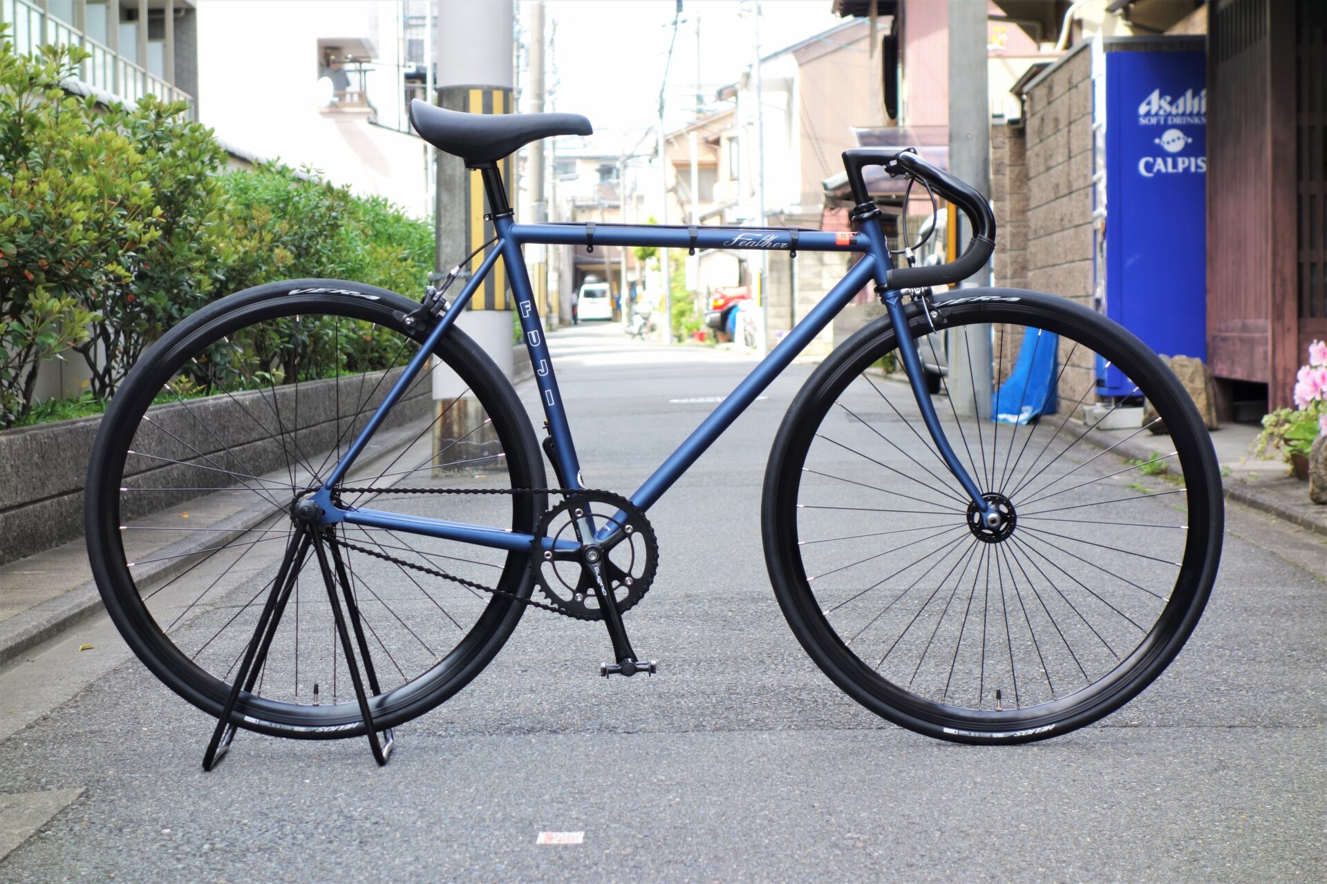 FUJI FEATHER フジ フェザー/マットブラック/49cm/ピストバイク 自転車