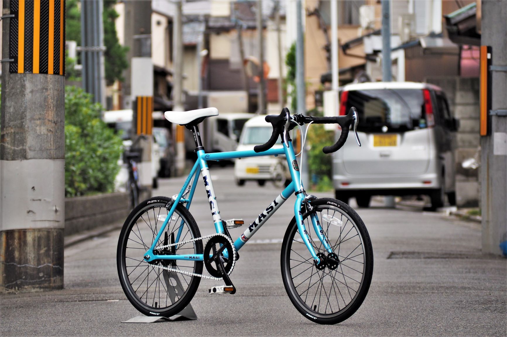 中古極美品のミニベロ入荷！！ドロップハンドルカスタムで街乗りでも乗りやすいMASI（マジィ）/MINIVELO FIXED（ミニベロフィックスド）のご紹介  | 京都の中古自転車・新車販売 サイクルショップ エイリン