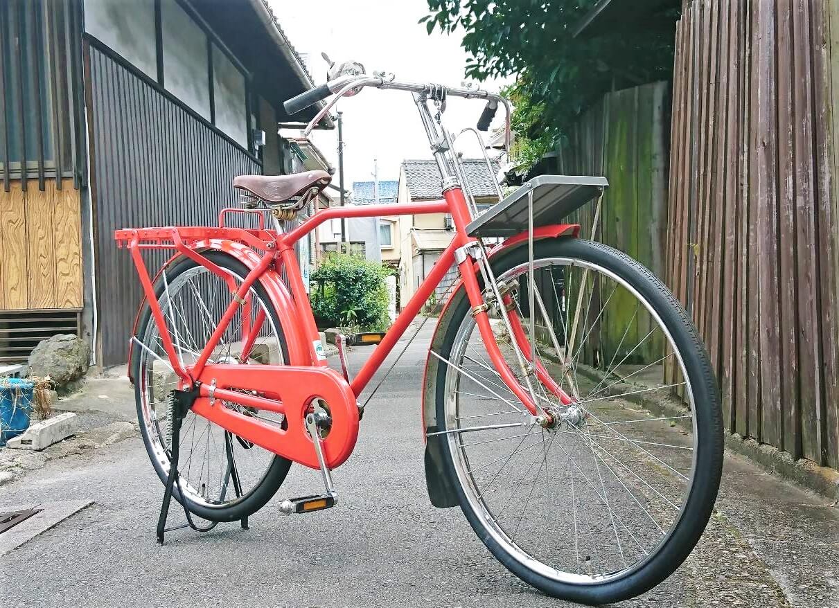 希少な自転車 頑丈なくせに漕ぎやすくてグイグイ進む 中古運搬実用車 26インチ ダイアモンドフレーム が今出川店本館に入荷致しました 京都の中古自転車 新車販売 サイクルショップ エイリン