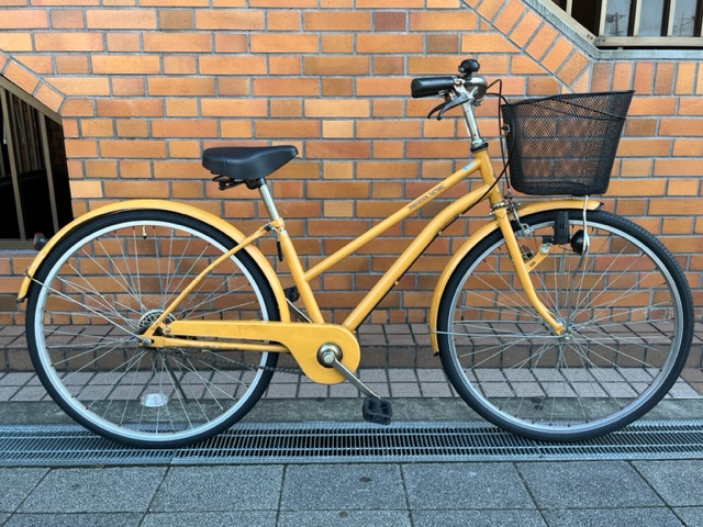 中古美品】自転車 26インチ アイボリー・ブラウン あさひサイクル